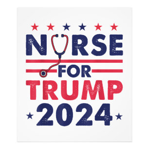 Impression Photo Retro Nurses For Trump 2024 America Stars Drapeau