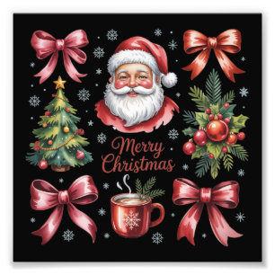 Impression Photo Retro Red Coquette Noël Noël Noël Noël Noël Noël N