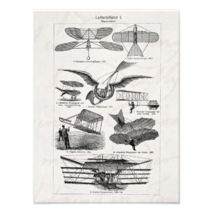 Impression Photo Rétros avions d'avions de dirigeables vintages