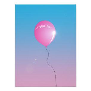 Impression Photo Rêver sur Citer Ballon rose dans le ciel inspiré