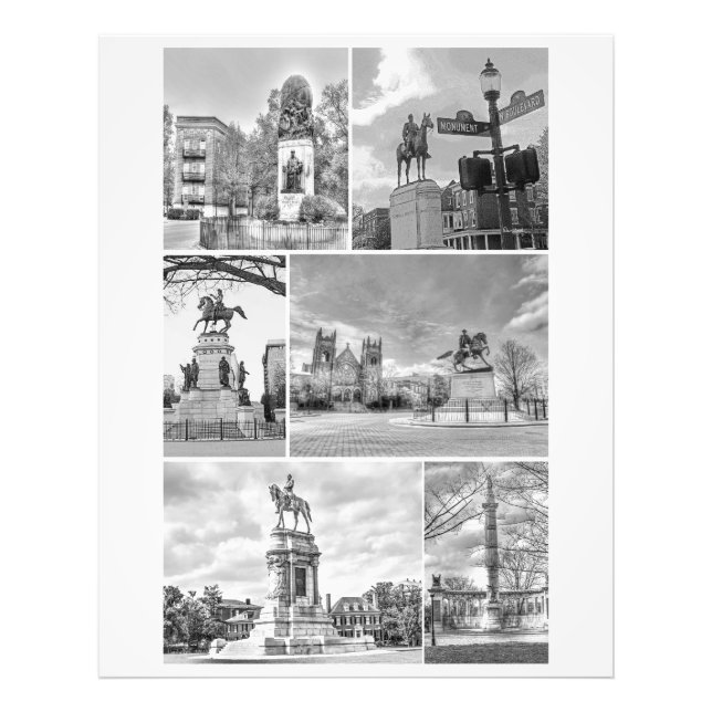 Impression Photo Richmond VA Virginia Monuments Collage (Devant)