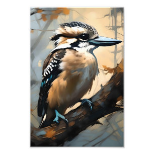 Impression Photo Rires de charme : Kookaburra dans peinture à huile