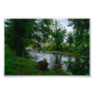 Impression Photo Rivière Elwy sereine et pont de St Asaph