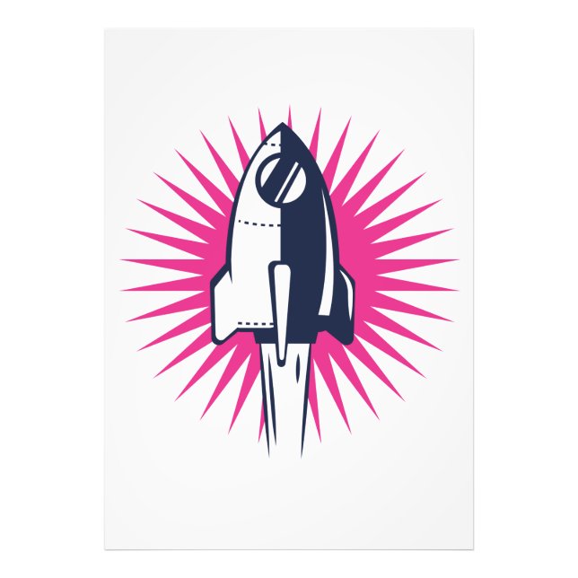 Impression Photo Rocket Espace Rétro (Devant)