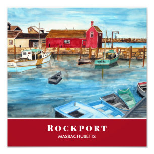 Impression Photo Rockport Harbour Massachusetts Nouvelle-Angleterre