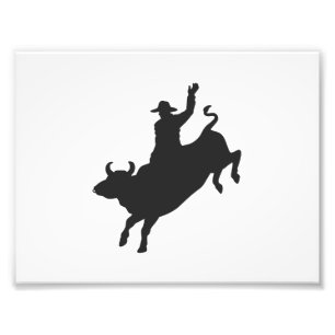 Impression Photo Rodeo Bull Ride silhouette