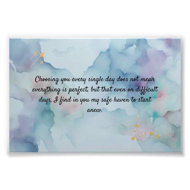 Impression Photo Romantic Love Message Keepsake Card | Safe Haven Q (Devant)