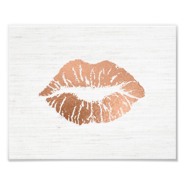 Impression Photo Rose Gold Foil effet Luscious Lips Mariage (Devant)