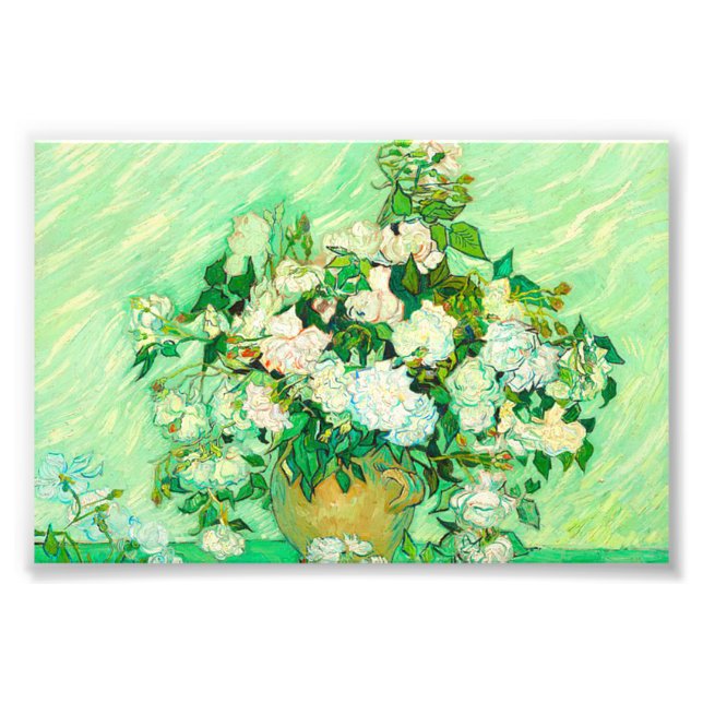 Impression Photo Roses blanches de Van Gogh (Devant)