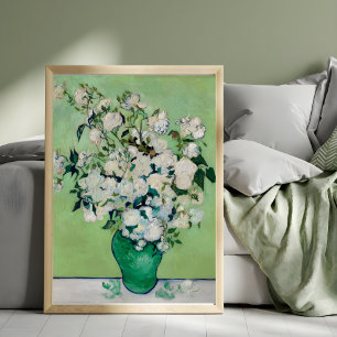 Impression Photo Roses dans un vase vert par Vincent van Gogh