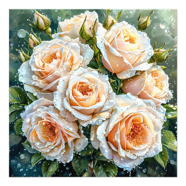Impression Photo Roses pêche pâle (Devant)