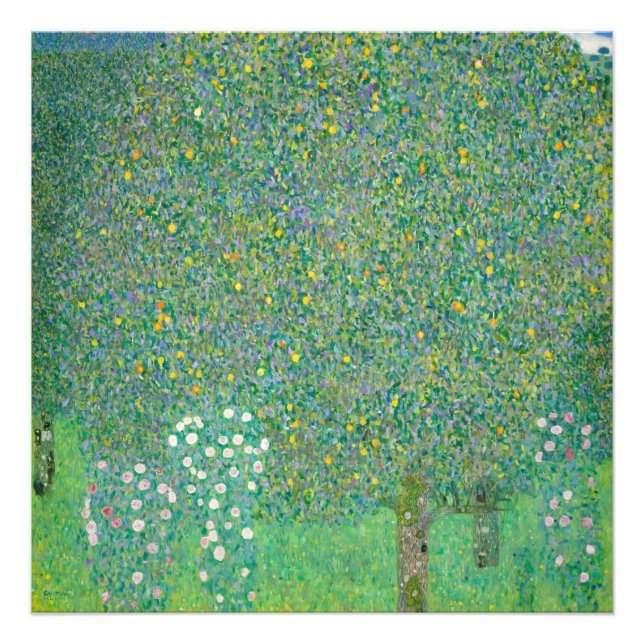 Impression Photo Rosiers sous les arbres par Gustav Klimt (Devant)