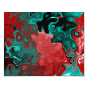 Impression Photo Rouge tombé dans l'abstrait bleu 555y