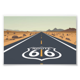 Impression Photo Route 66 Route Désertique Art de Voyage Vintage