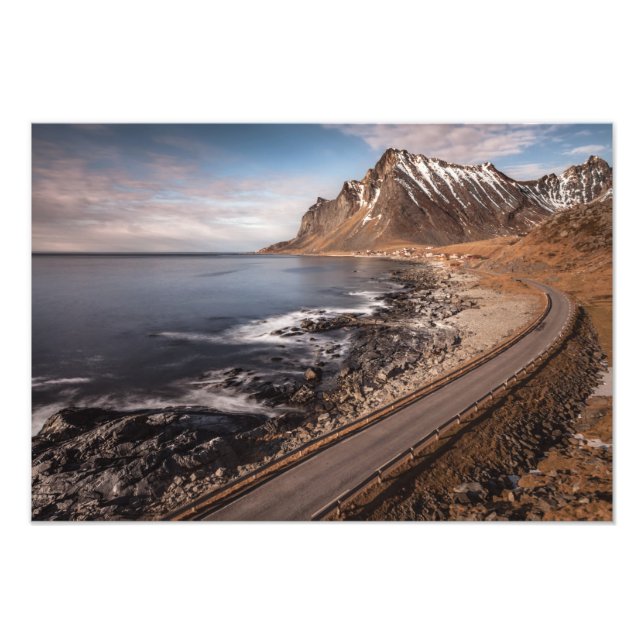 Impression Photo Route côtière Lofoten (Devant)