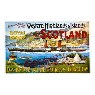 Impression Photo Route royale d'Écosse Visites d'été Poste Vintage