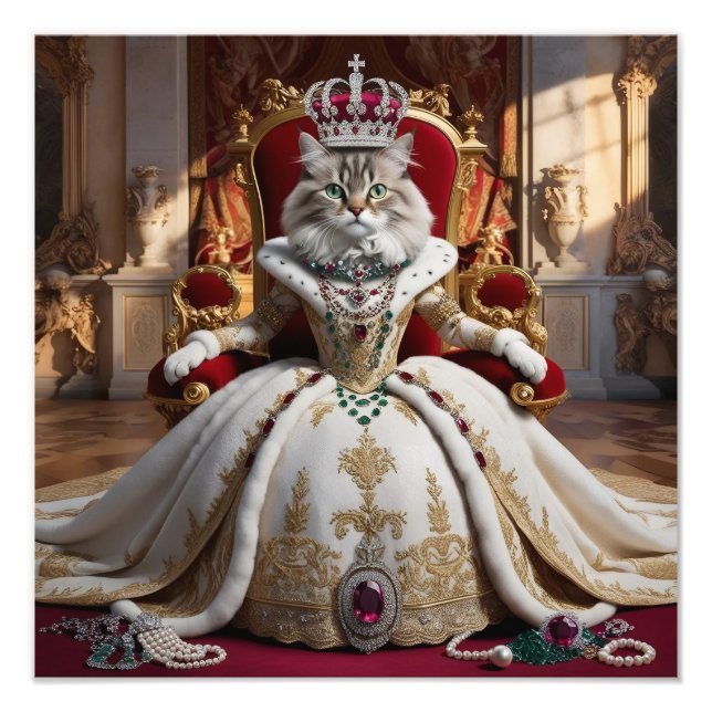 Impression Photo Royal Pet Queen Portrait - Art numérique luxueux (Devant)