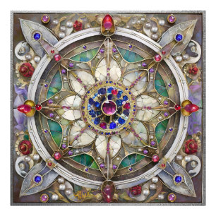 Impression Photo Ruby, Amethyst, Sapphire et Pearl Mandala