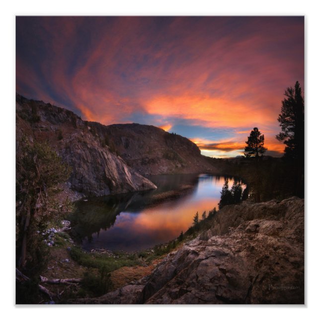 Impression Photo Ruby Lake Sunset - John Muir Trail - Sierra Nevada (Devant)