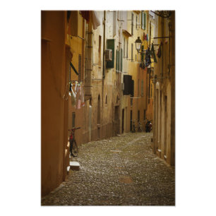 Impression Photo Ruelle noire à Naples, Italie