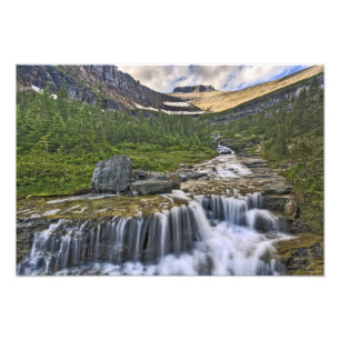 Impression Photo ruisseau en cascade, parc national des Glaciers,
