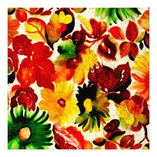 Impression Photo Rustique Nature Automne Feuilles Peinture (Devant)