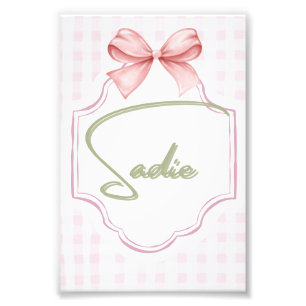 Impression Photo Sadie personnalisée bébé fille infirmière Bow&En v
