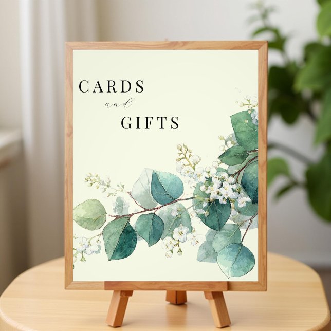Impression Photo Sage Green Eucalyptus Elegant Cards Gifts Sign (Créateur téléchargé)