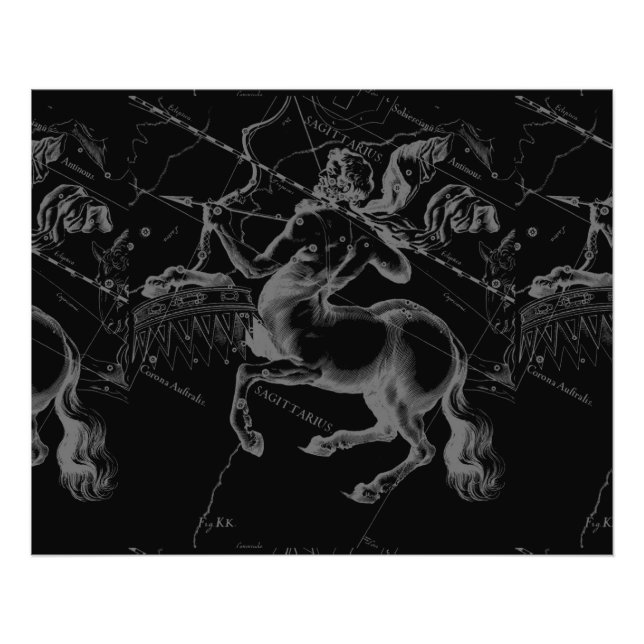 Impression Photo Sagittaire Constellation Hevelius circa 1690 (Devant)
