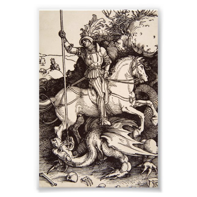 Impression Photo Saint George et le Dragon par Durer (Devant)