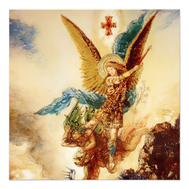 Impression Photo « Saint Michel terrassant Satan » de Gustave Morea (Devant)