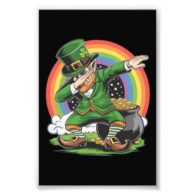 Impression Photo Saint-Patrick Danse Dab Leprechaun Dabbing  (Devant)