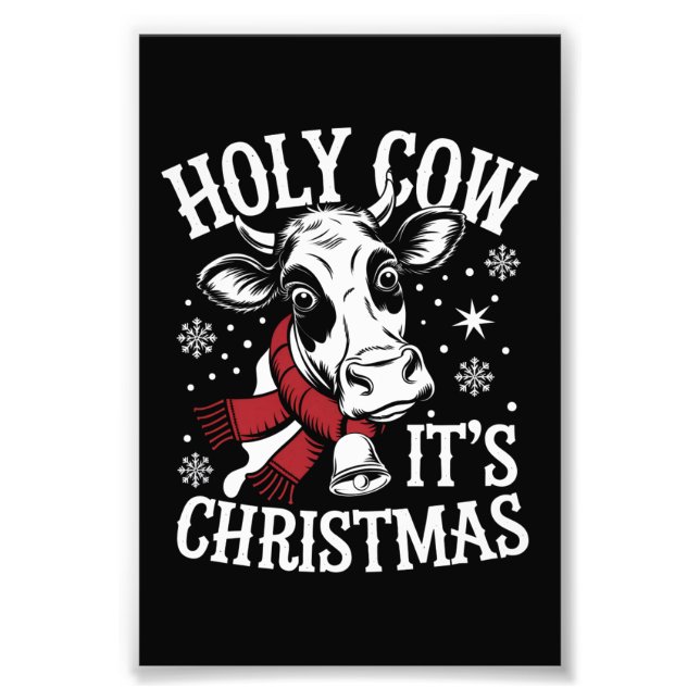 Impression Photo Saint Vache C'est Noël Funny Cow Lover Farm (Devant)