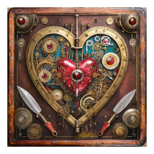 Impression Photo Saint-Valentin Guerrier Steampunk Rubis Et Poignar