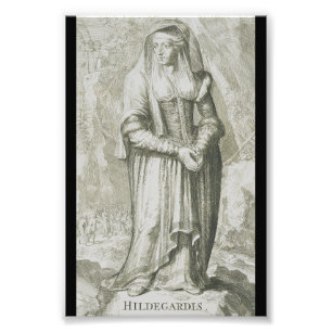 Impression Photo Sainte Hildegarde de Bingen Art Mystique Médiéval