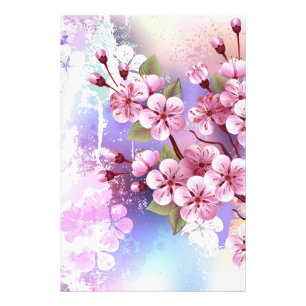 Impression Photo Sakura rose sur la peinture Arrière - plan
