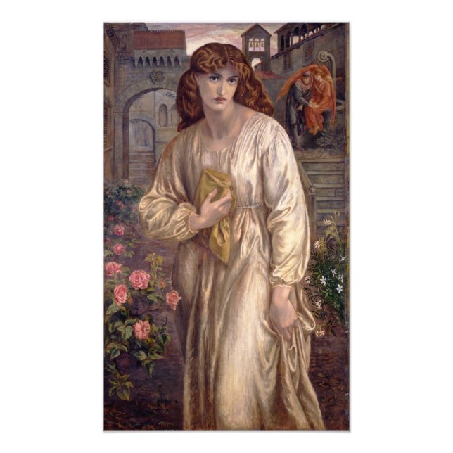 Impression Photo Salutation de Béatrice par Dante Gabriel Rossetti (Devant)