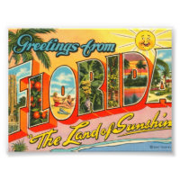 Salutations de la carte postale Vintage Floride