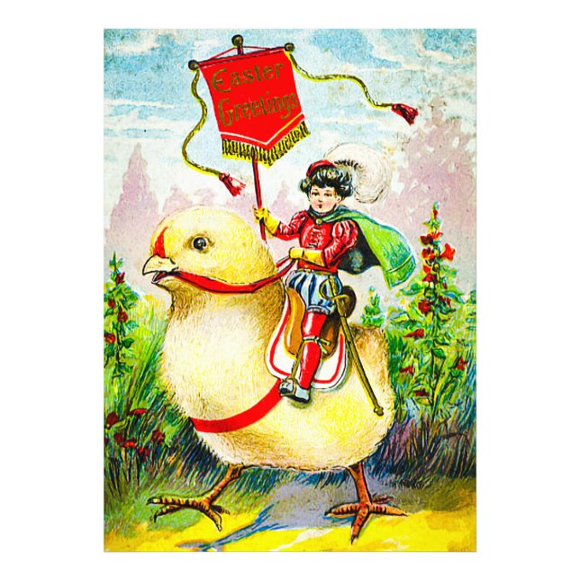 Impression Photo Salutations de Pâques Whimsical : Rider sur Giant  (Devant)