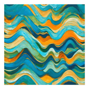 Impression Photo "Sanlúcar" Vagues bleu vert orange