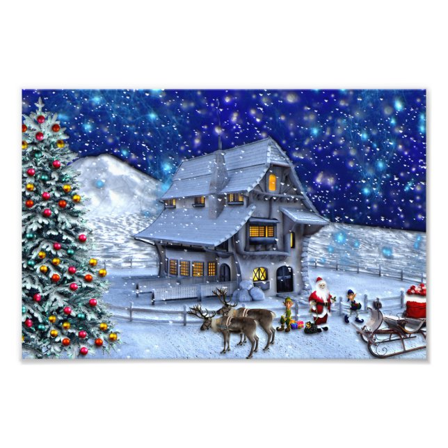 Impression Photo Santa Rudolph Elf with Sled (Devant)