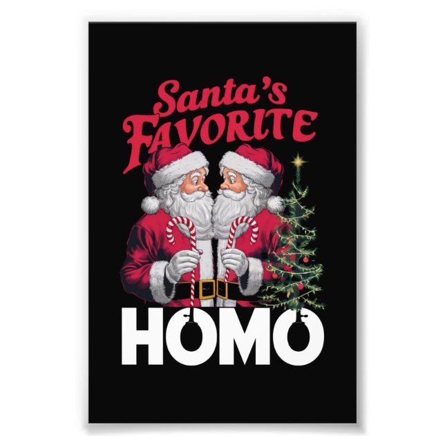 Impression Photo Santas Favori Homo Gay Christmas LGBTQ Pride (Devant)