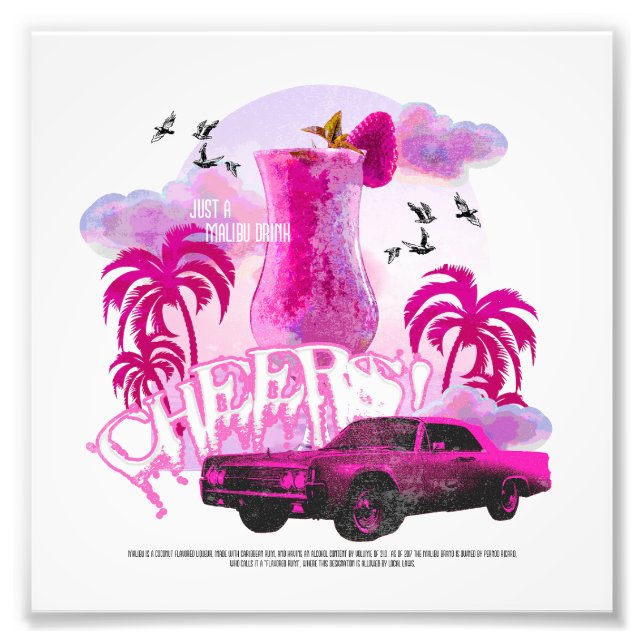Impression Photo Santé! Juste un verre de malibu (Devant)