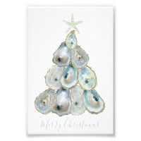 Sapin de Noël huître à l'aquarelle