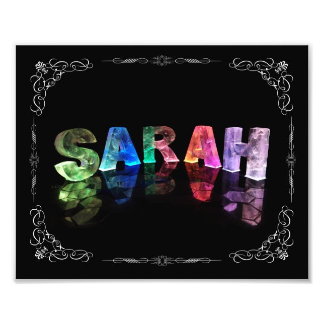 Impression Photo Sarah - Le nom Sarah en lumières 3D (Photographie) (Devant)