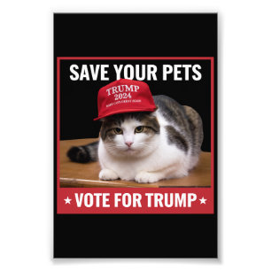 Impression Photo Sauvez Vos Animaux Votez Trump Élection USA Citati