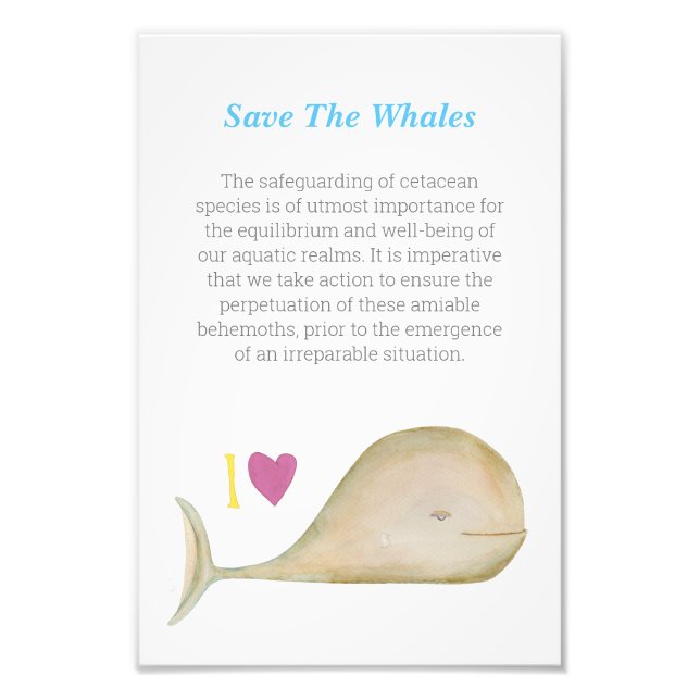 Impression Photo Save a whale, Save a planet (Devant)
