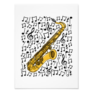 Impression Photo Saxophone Musical Notes, Saxophoniste professeur d