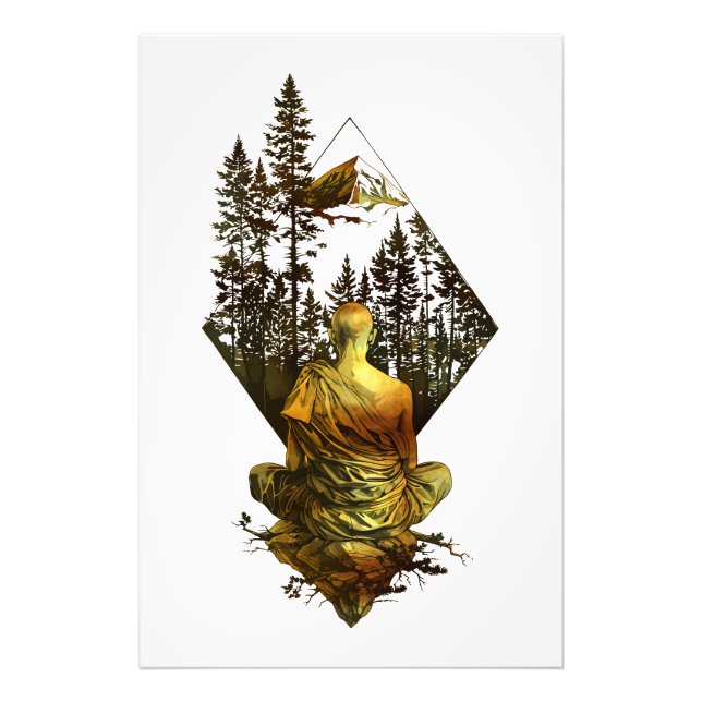 Impression Photo Scène du moine méditerranéen dans la nature (Devant)