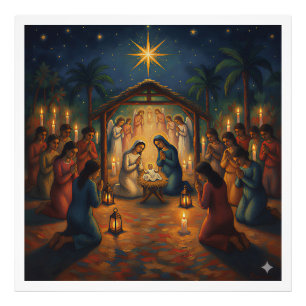 Impression Photo Scène sacrée de la Nativité – Noël vibrant